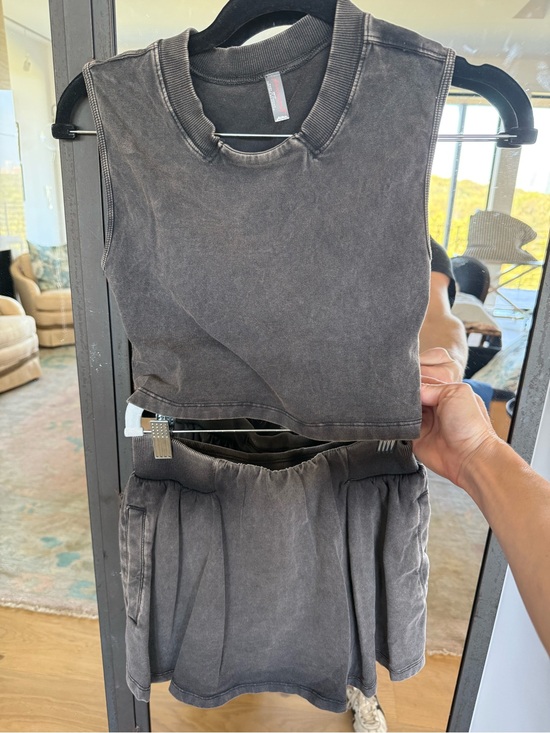 FP Movement by Free People Tops - FP Movement by Free People Washed Black Crop Tank & Skirt Set